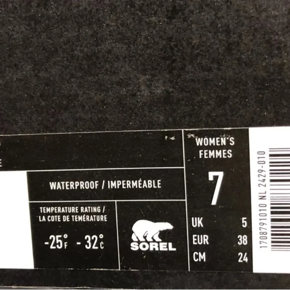 Sorel Women's Joan Of Arctic, Black Waterproof Winter Snow Boot Size 7 M